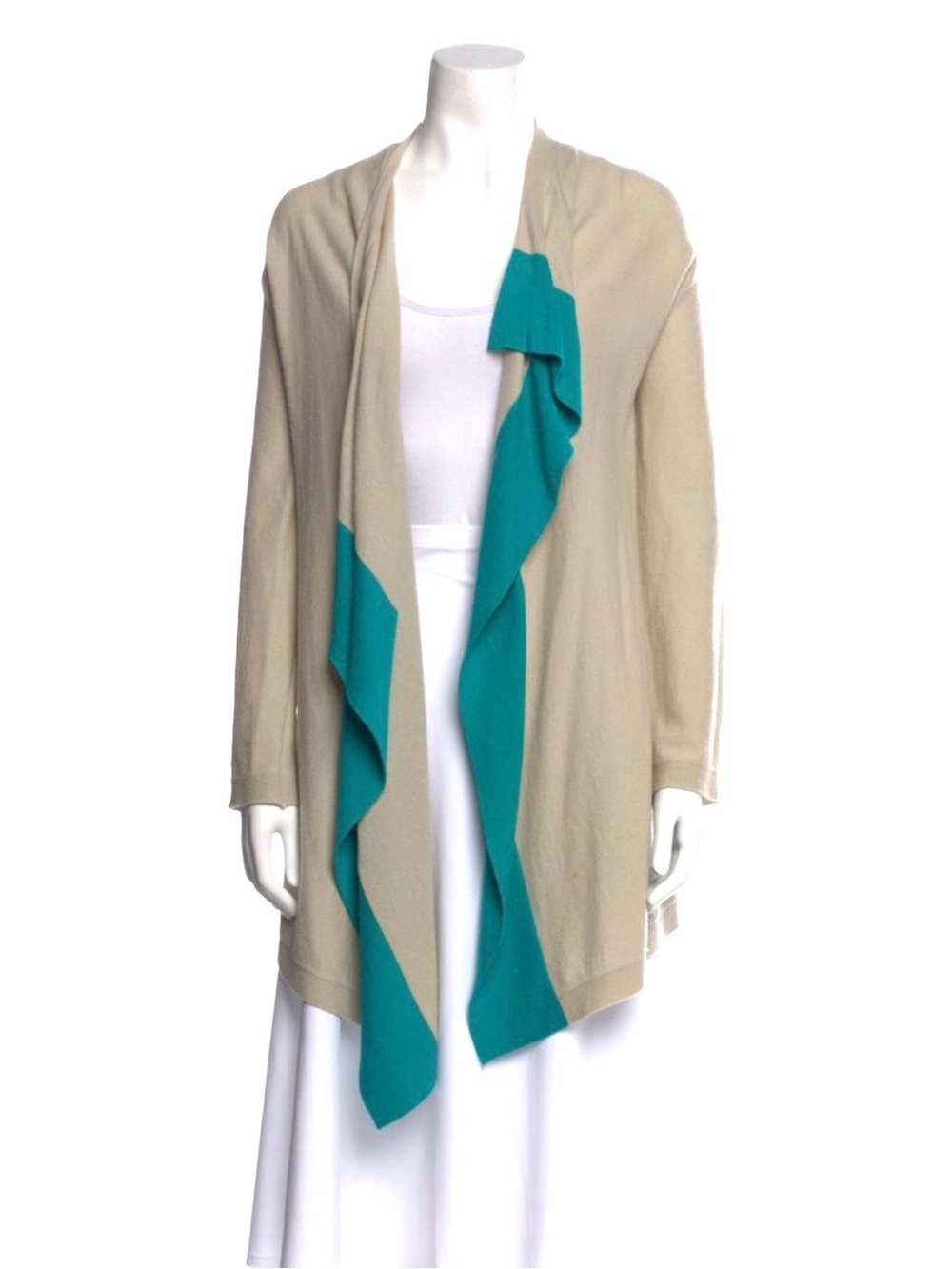 Tomas Maier Cashmere Open-Front Y2K Ruffle Cardigan